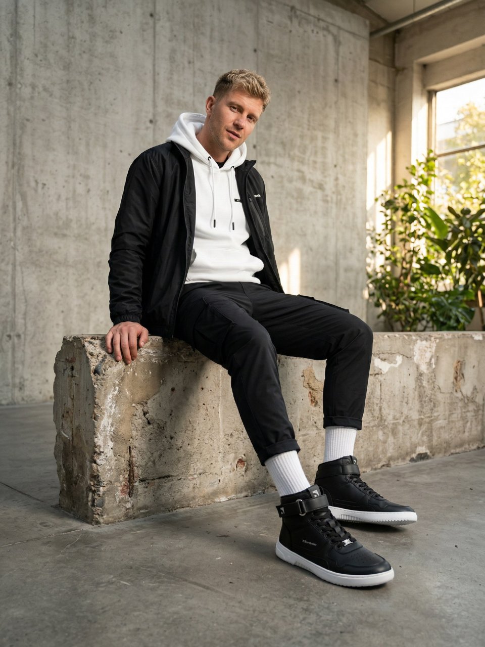 Barefoot Sneakers Barebarics Zing - High Top - Black & White