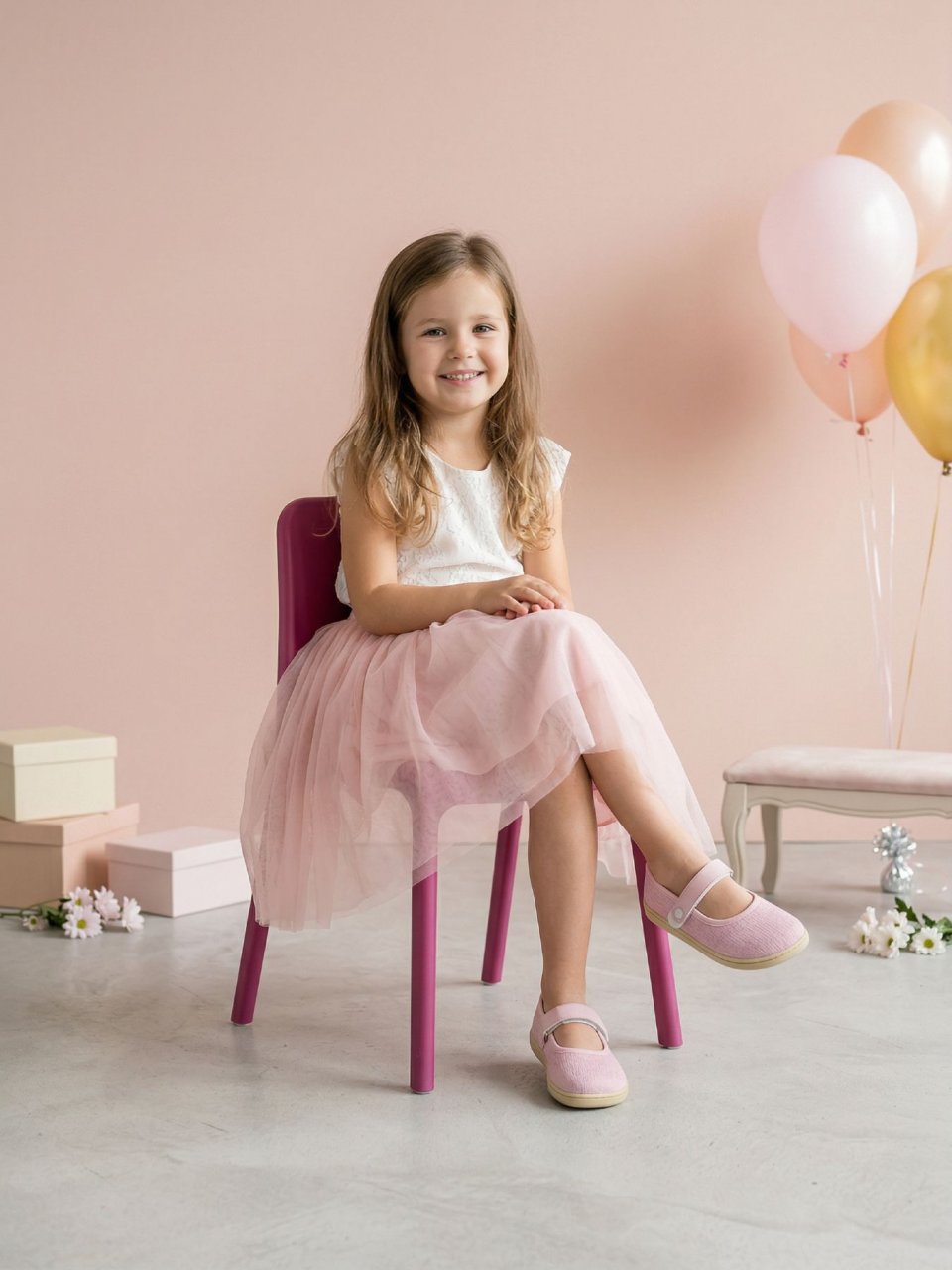 Kinder Barfuß Ballerinas Be Lenka Tinkee Kids - Pink Sparkle
