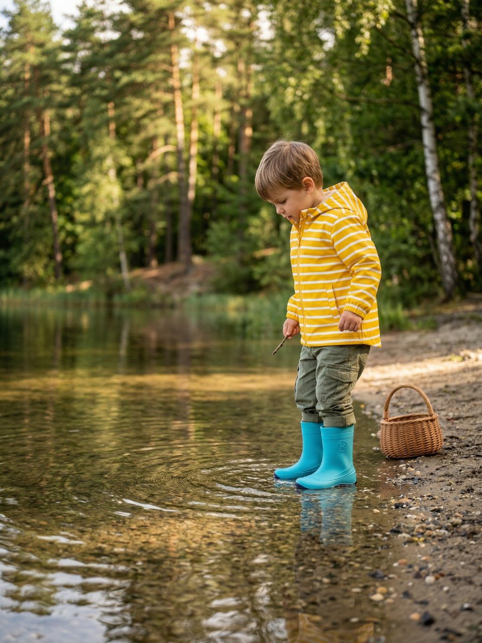 Bottes de pluie barefoot pour enfants Be Lenka Pudds - Aqua Blue