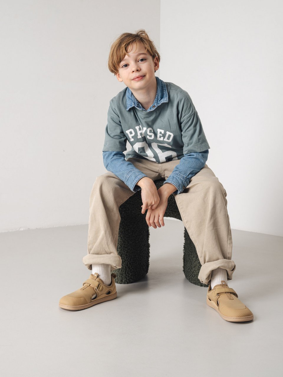 Sandales barefoot pour enfants Zest Kids - Beige