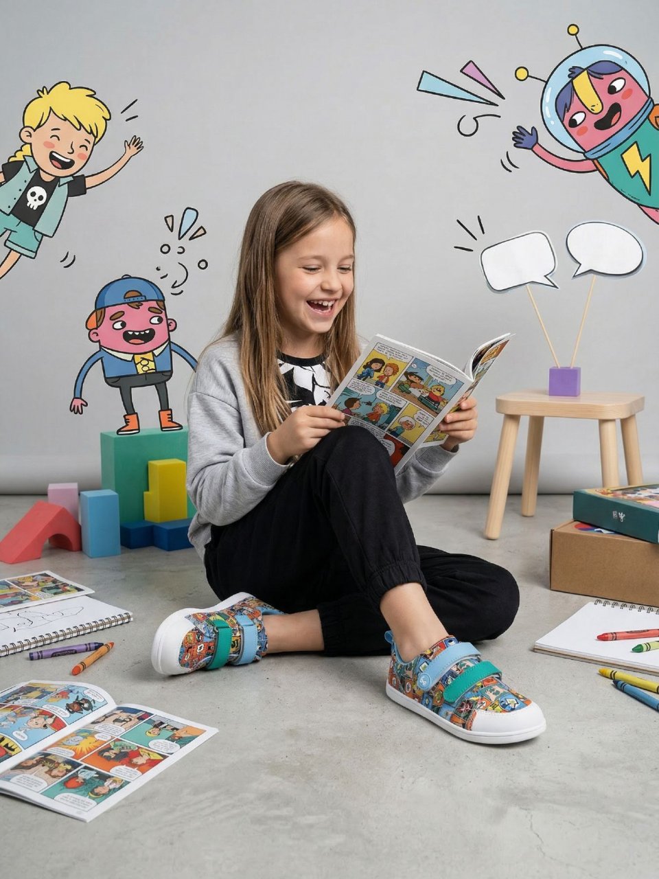 Barefoot scarpe sportive bambini Be Lenka Canvi Kids - Comics Color