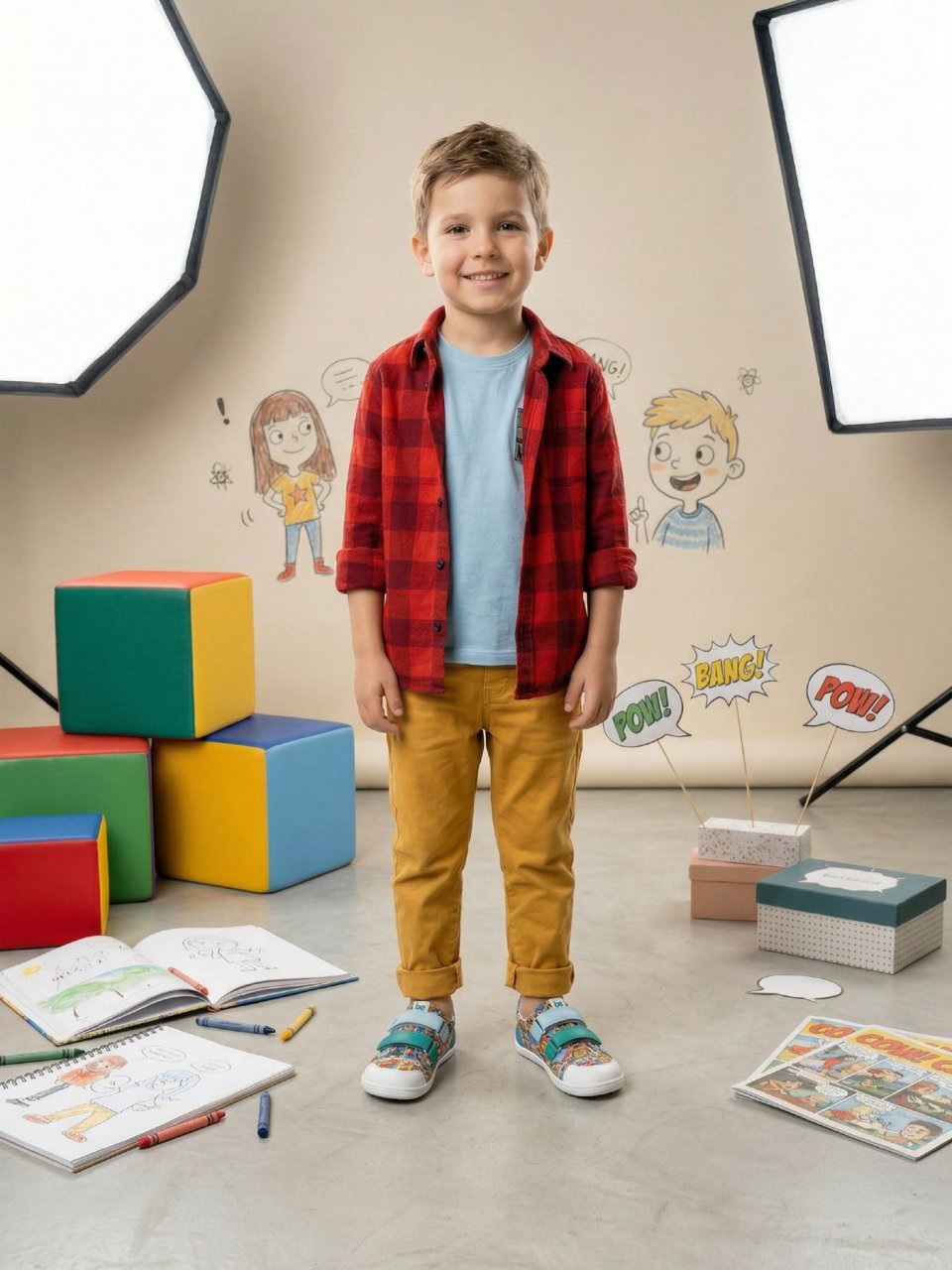Barefoot scarpe sportive bambini Be Lenka Canvi Preschool - Comics Color