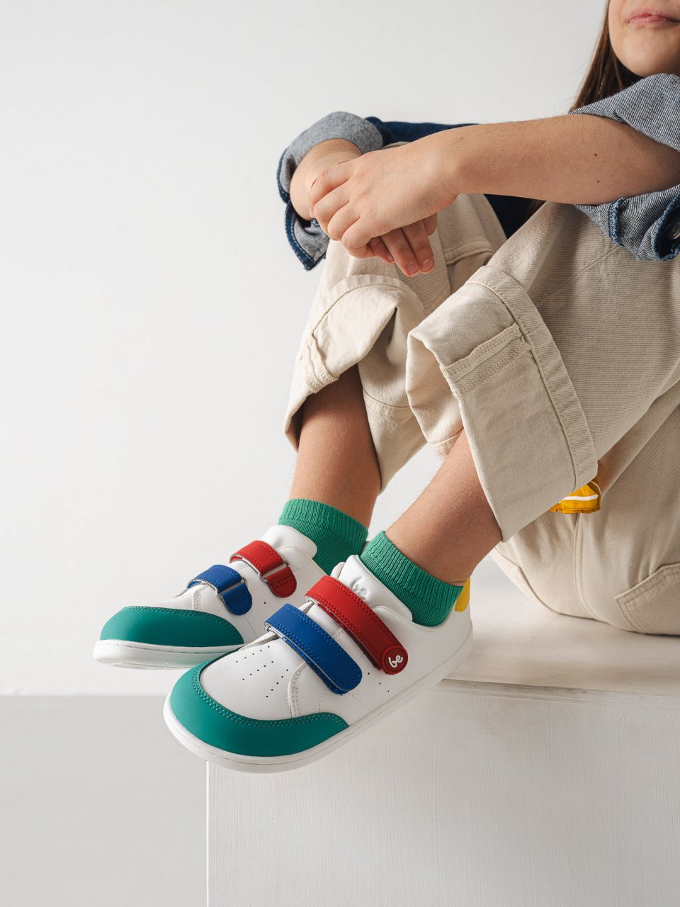Detské barefoot tenisky Be Lenka Energise Kids - White & Multicolour