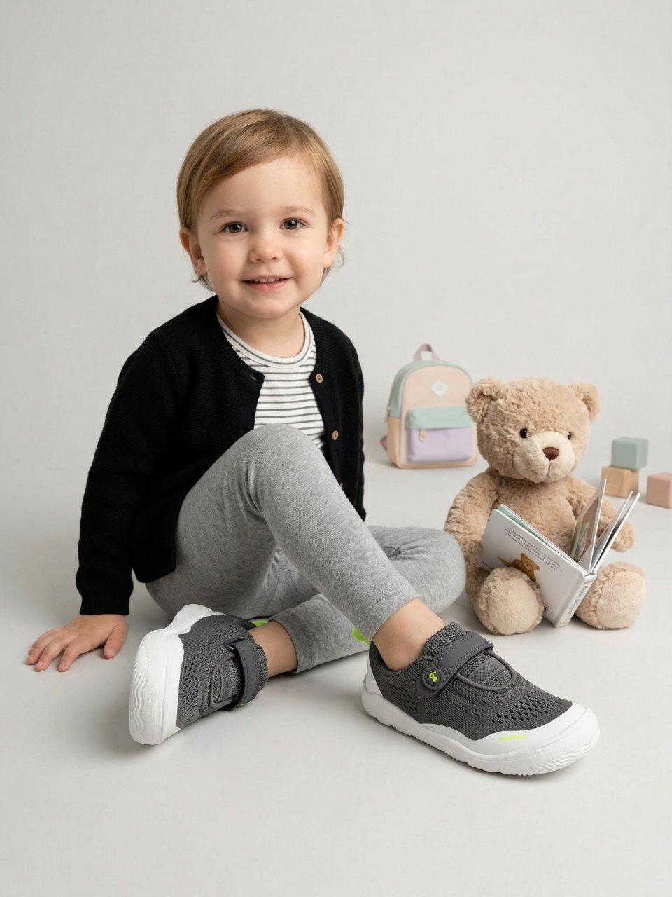 Kids Barefoot Sneakers Be Lenka Nubo Preschool - Grey