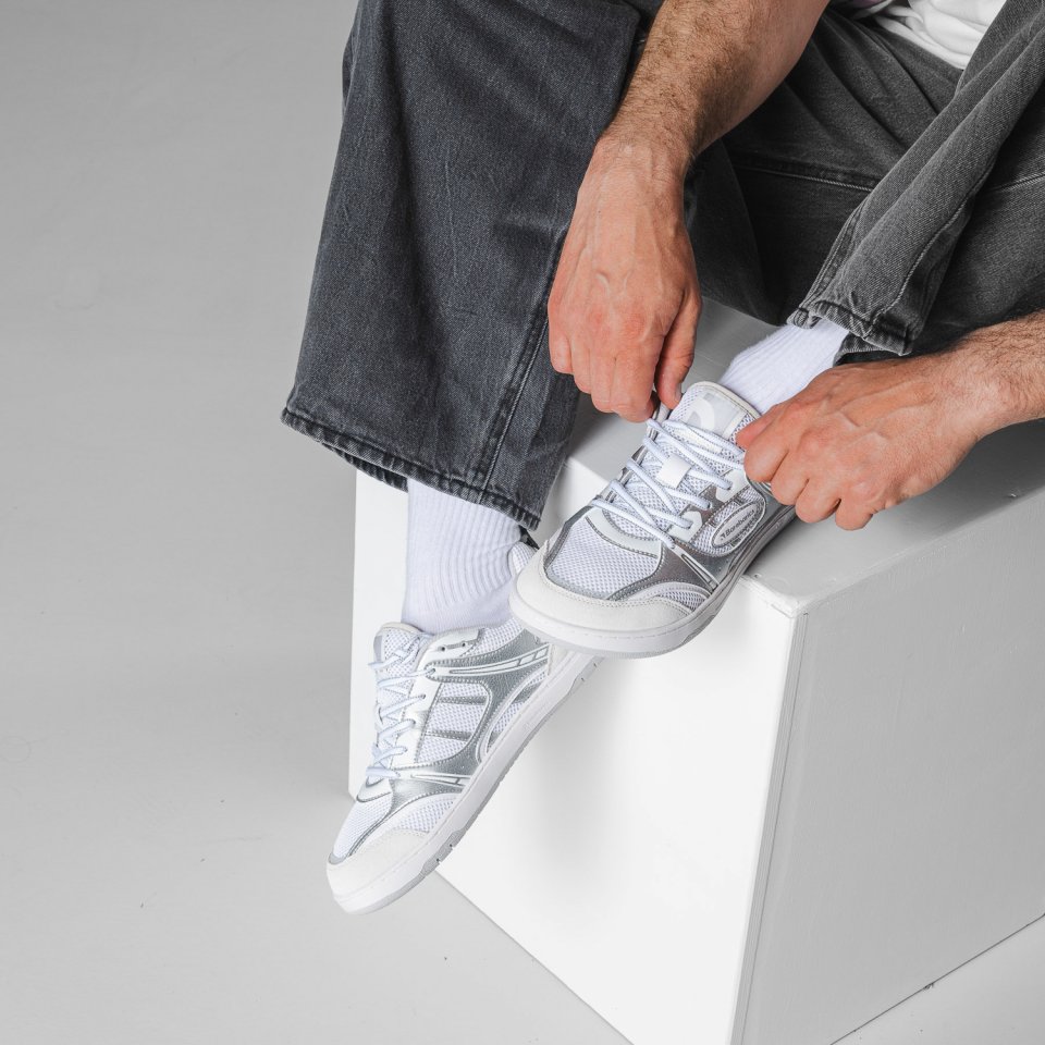 Barefoot Sneakers Barebarics Dropsta - Silver & White