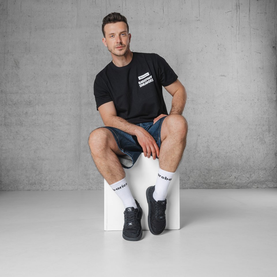 Barefoot sneakers Barebarics Zing Denim - All Black