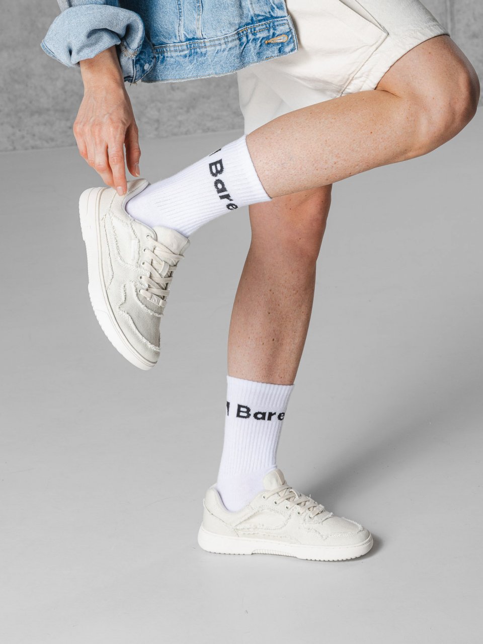 Barefoot Sneakers Barebarics Zing Denim - Cream White