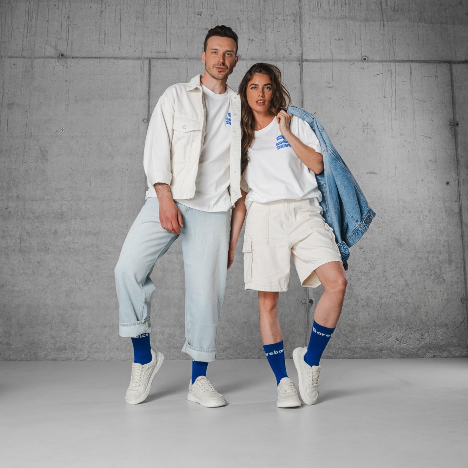 Barefoot Sneakers Barebarics Zing Denim - Cream White