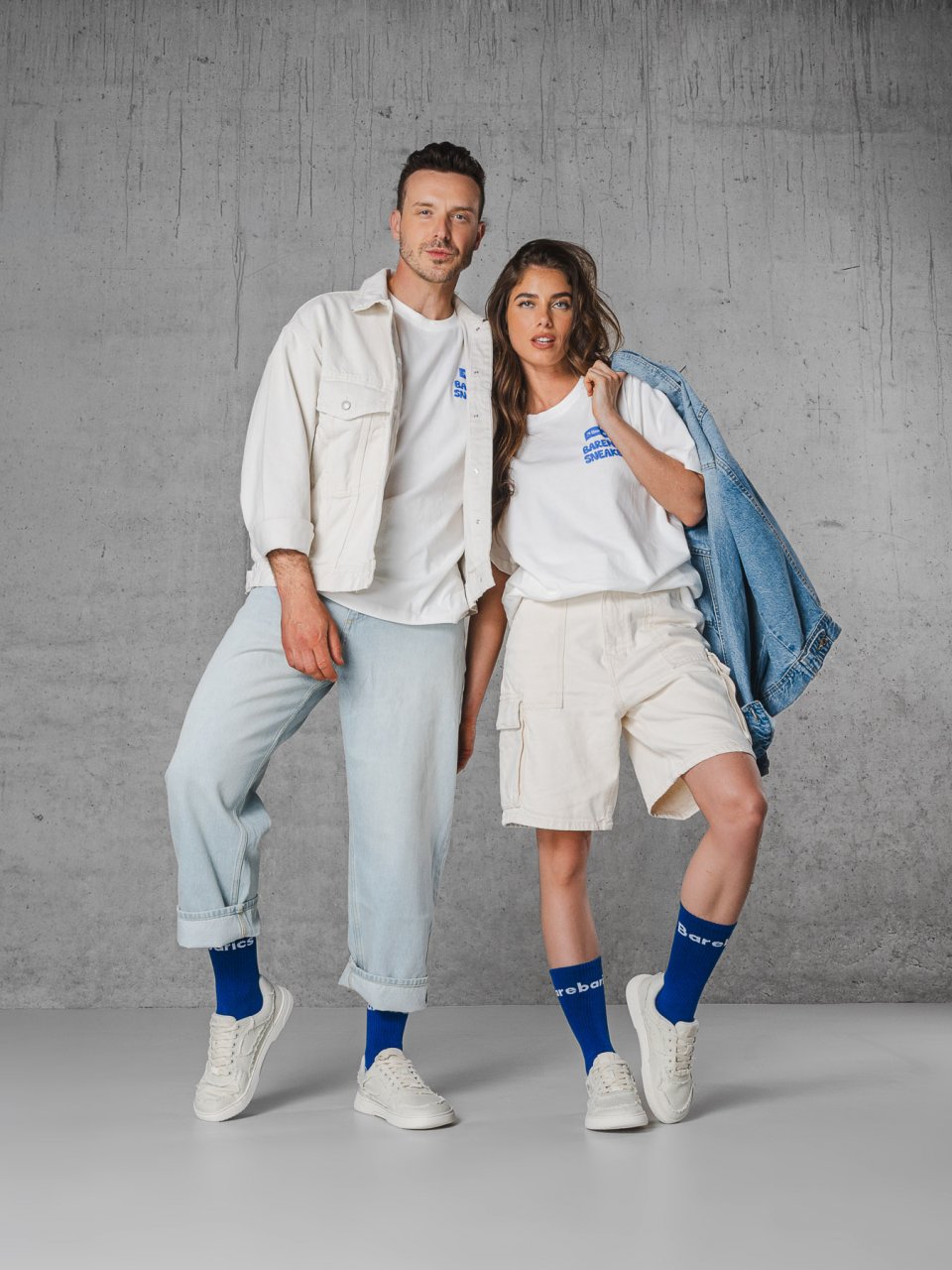 Barefoot tornacipő Barebarics Zing Denim - Cream White
