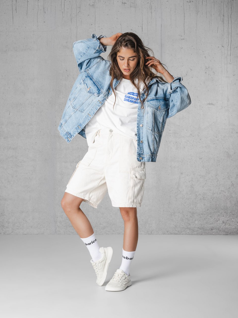 Barefoot tornacipő Barebarics Zing Denim - Cream White