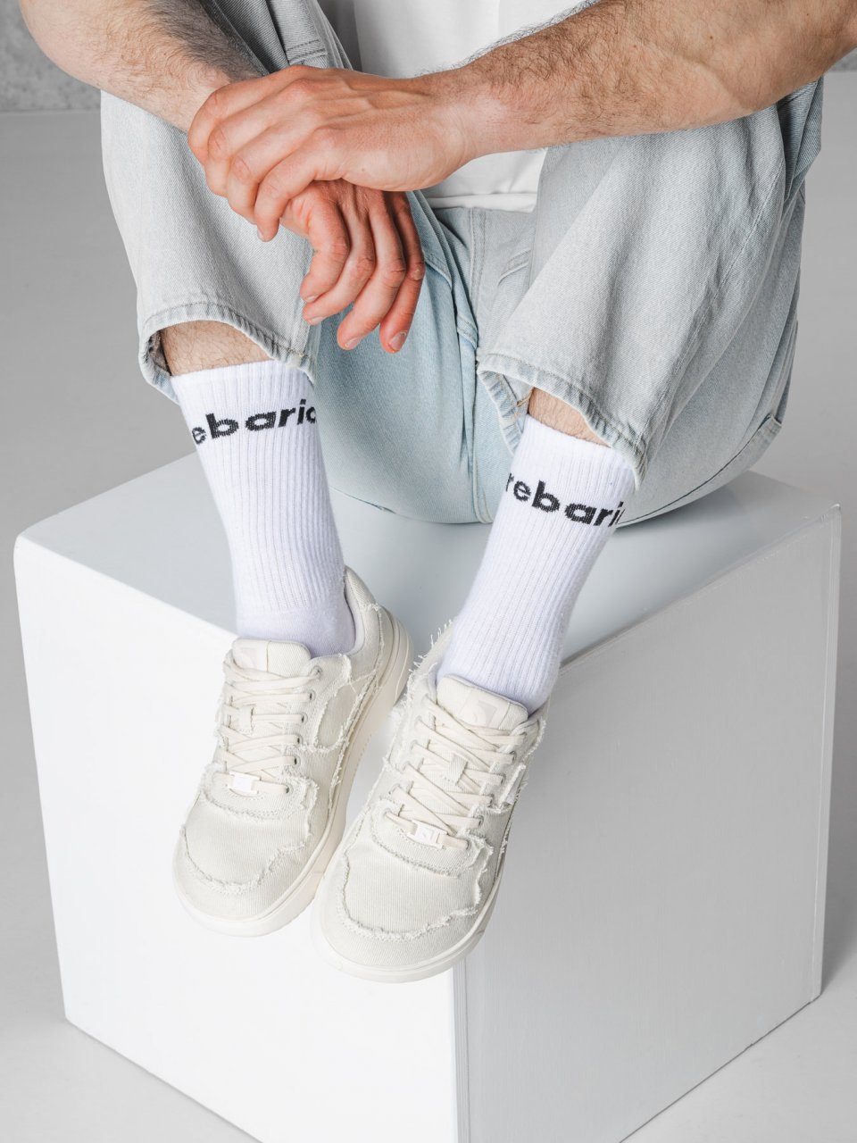 Barefoot tornacipő Barebarics Zing Denim - Cream White