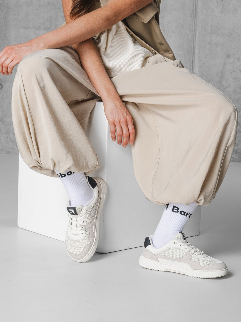 Barefoot Sneakers Barebarics Zing - Fresh - White & Beige