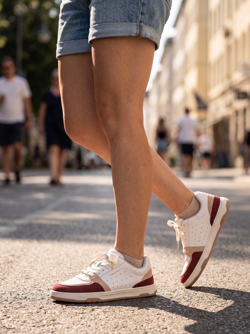 Barefoot Sneakers Barebarics Wave 2.0 - White & Burgundy