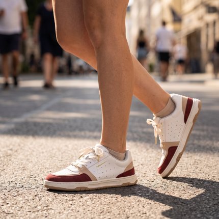 Barefoot Sneakers Barebarics Wave 2.0 - White & Burgundy