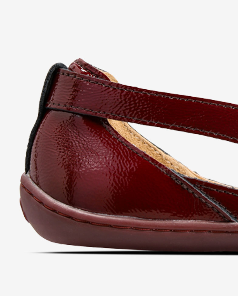 Be Lenka Bellissima 3.0 - vínové, barefoot balerínky, detail na pätu