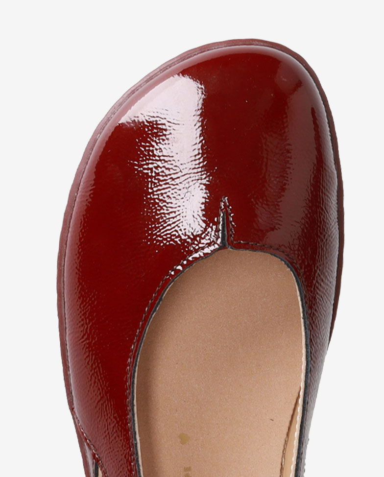 Be Lenka Bellissima 3.0 - vínové, barefoot balerínky, detail na špičku zhora