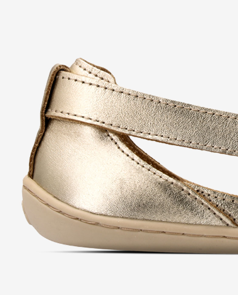 Be Lenka Bellissima 3.0 - zlaté, barefoot balerínky, detail na pätu