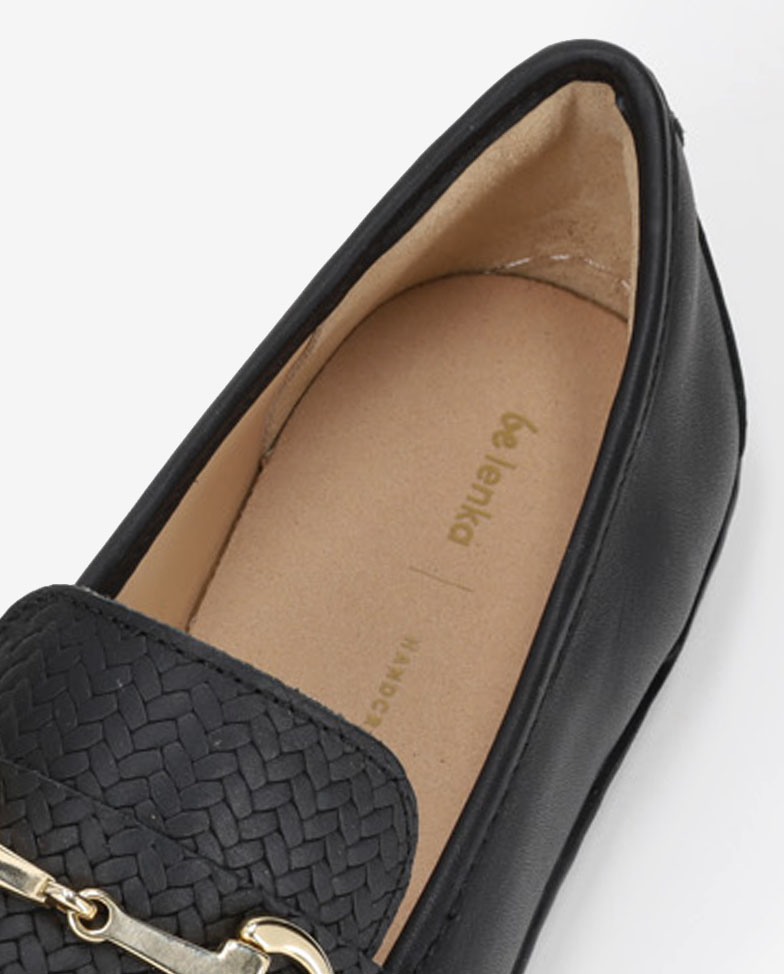 Be Lenka Divella - black-gold, barefoot moccasins, insole detail