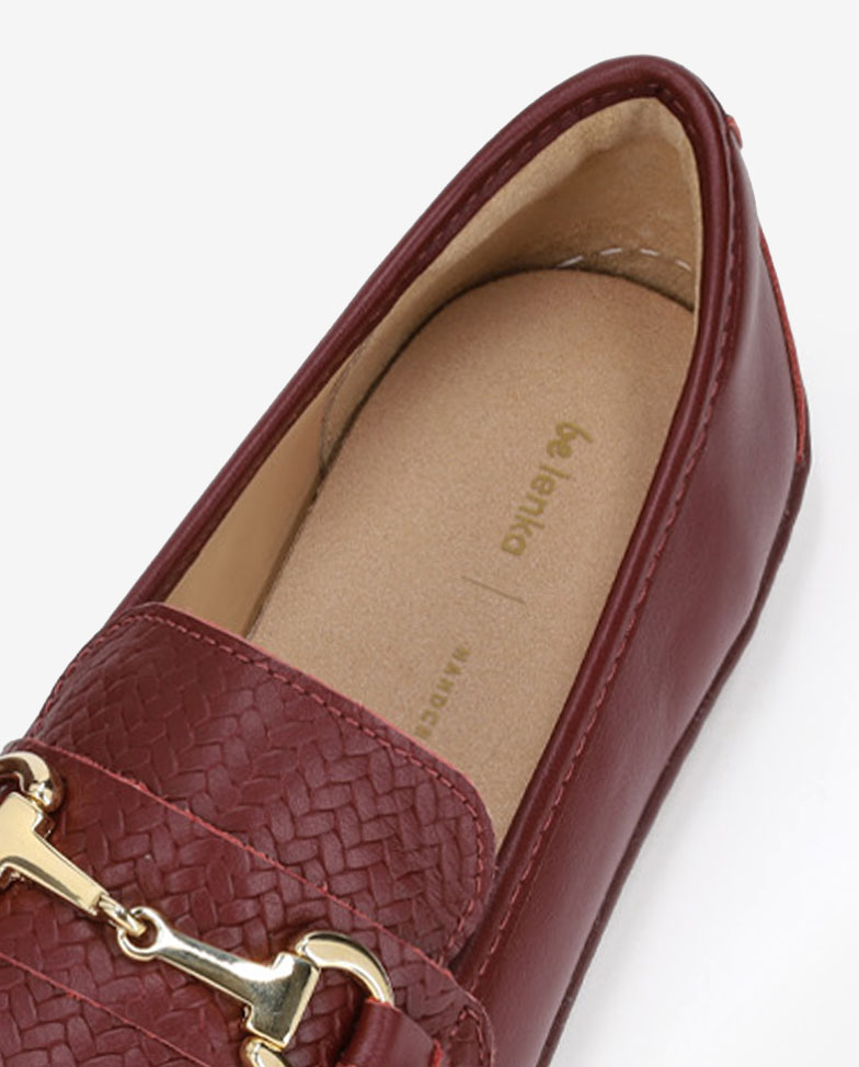 Be Lenka Divella - vínové, barefoot mokasíny, detail stélky