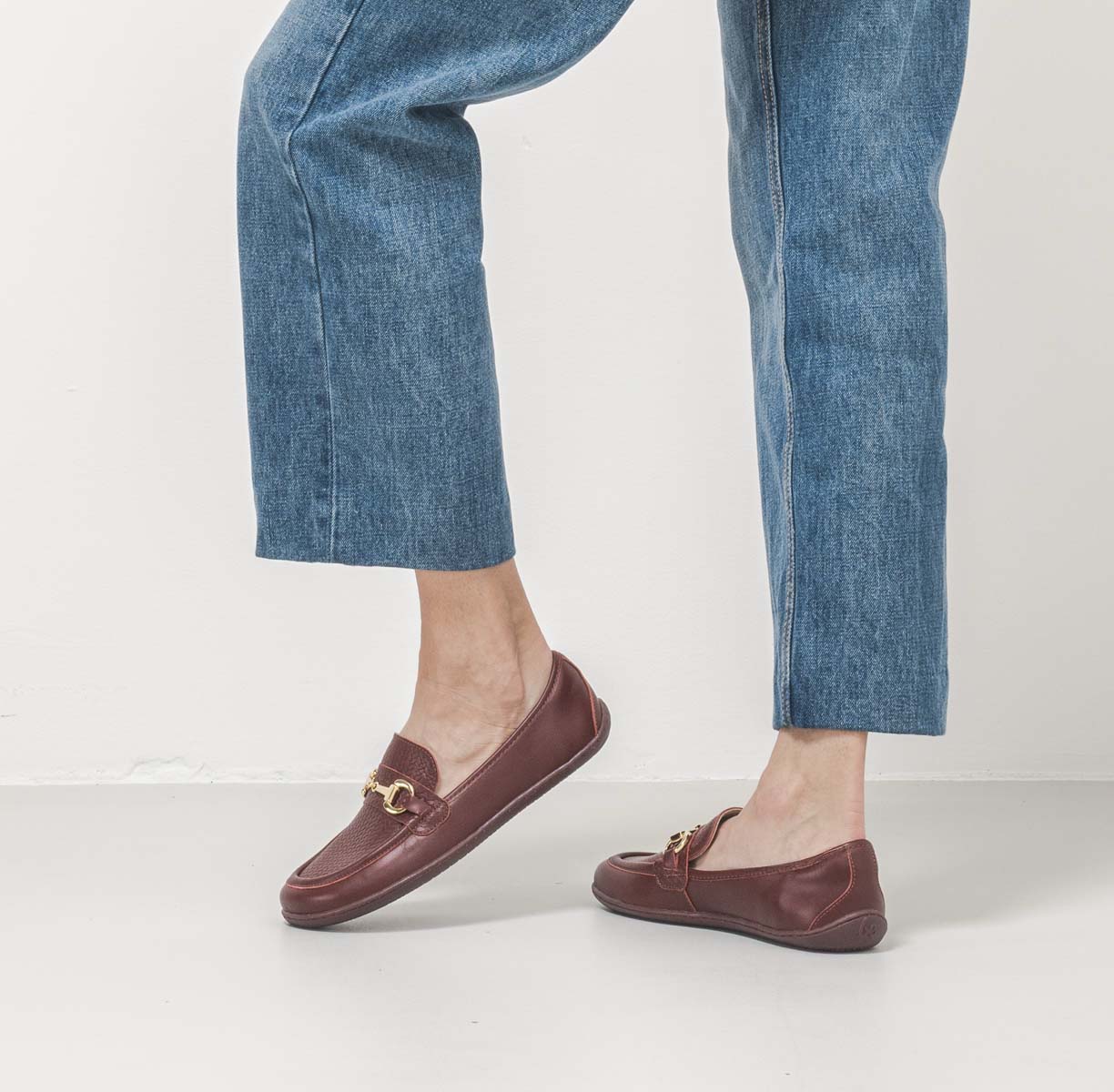 Be Lenka Divella - burgundy, barefoot moccasins, on-feet