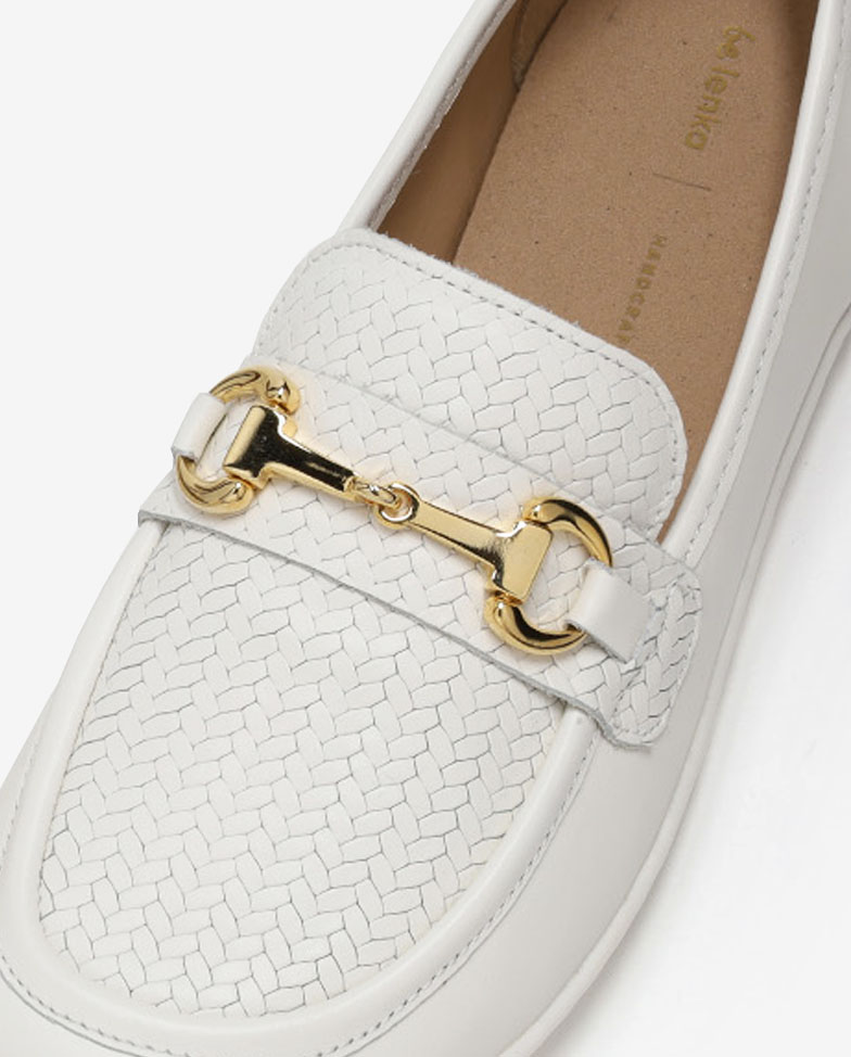 Be Lenka Divella - off-white, barefoot moccasins, upper detail