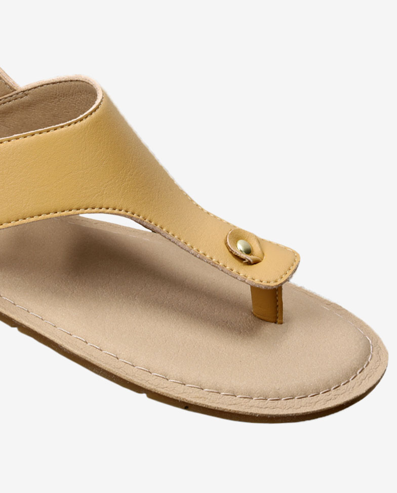 Be Lenka Promenade 2.0 - beige, barefoot sandals, toe thong detail side angle