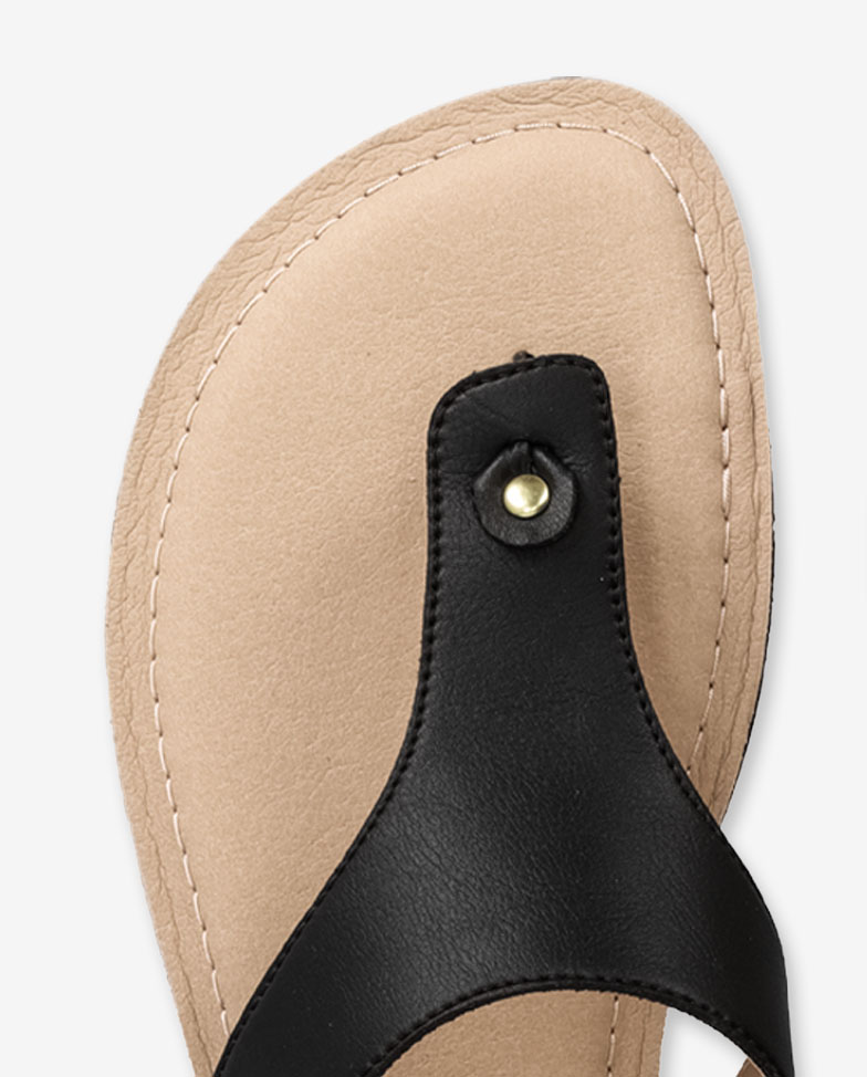 Be Lenka Promenade 2.0 - nero, sandali barefoot, dettaglio infradito dall'alto