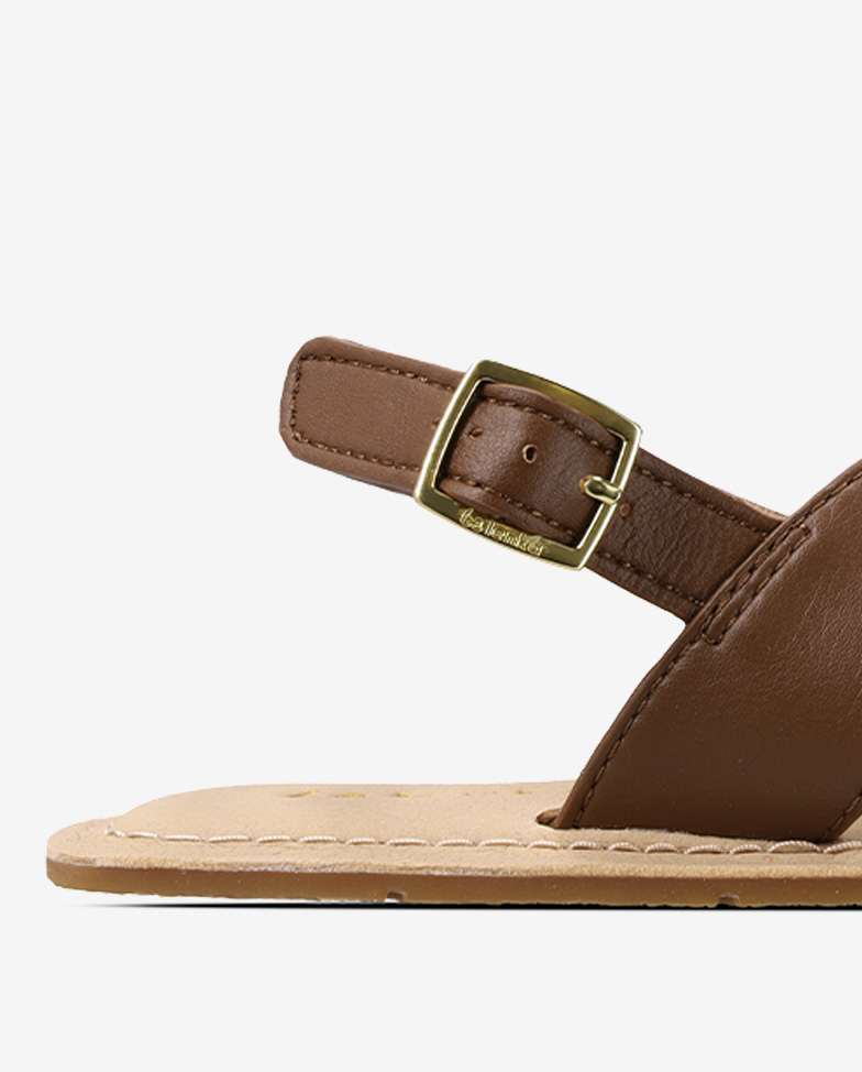 Be Lenka Promenade 2.0 - marron foncé, sandales barefoot, détail de la boucle
