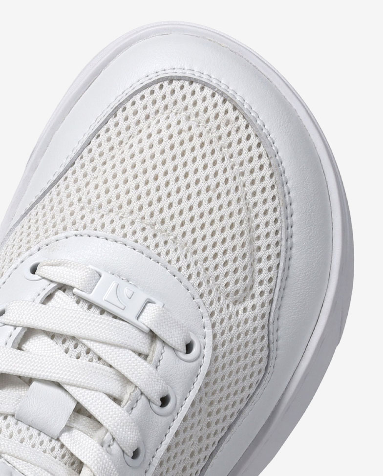 Barebarics Vaporo - all white, barefoot sneakers, toe detail top view