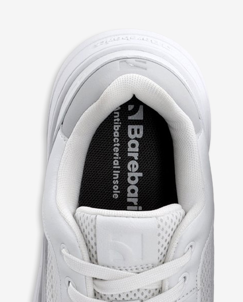 Barebarics Vaporo - blanc & gris clair, baskets barefoot, détail de la semelle intérieure