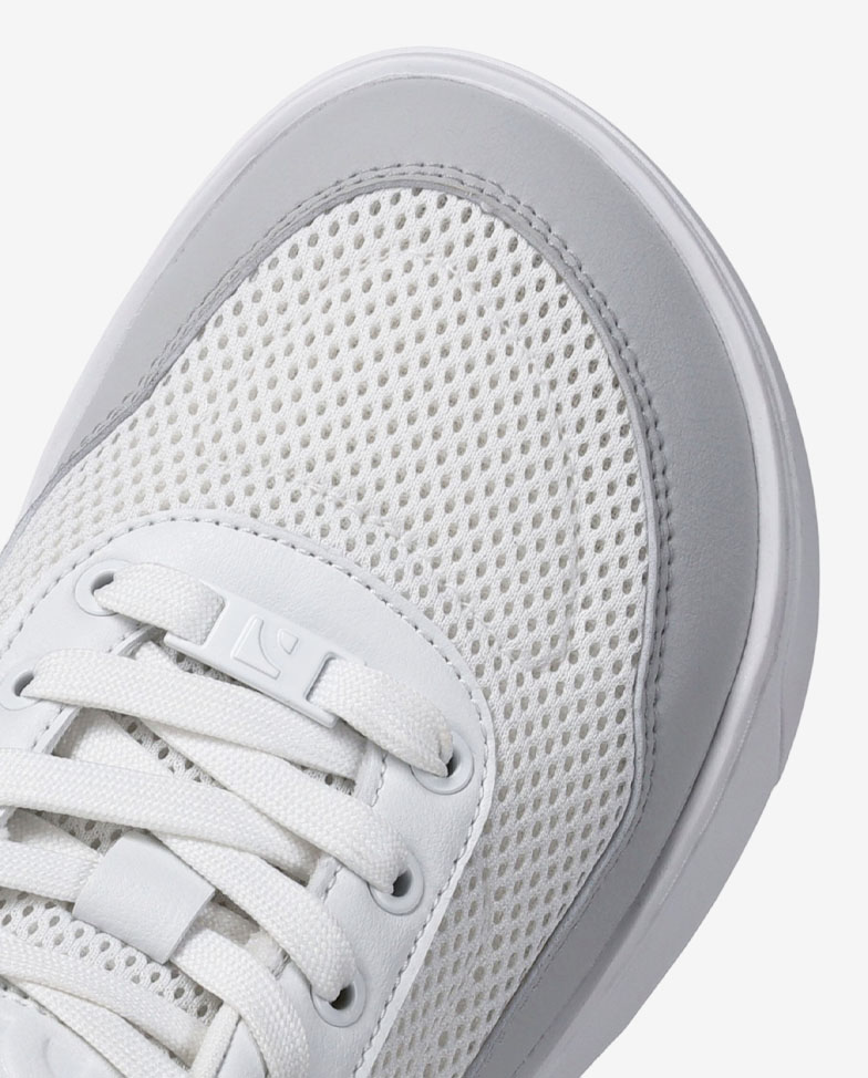 Barebarics Vaporo - blanc & gris clair, baskets barefoot, détail de la pointe vue d'en haut