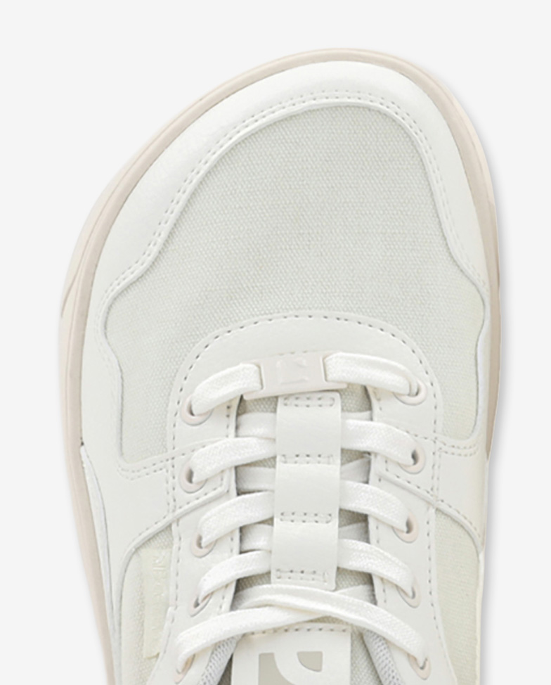 Barebarics Zing - off white, barefoot sneakers, toe detail top view