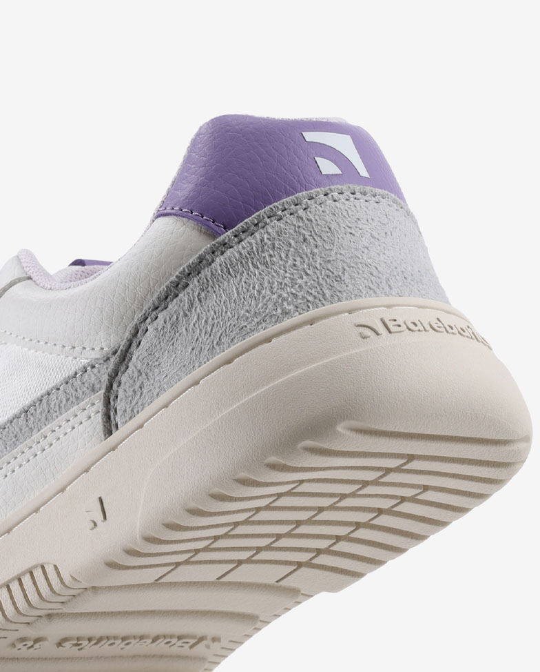Barebarics Zing - weiß & violett, Barfuß-Sneaker, Fersendetail