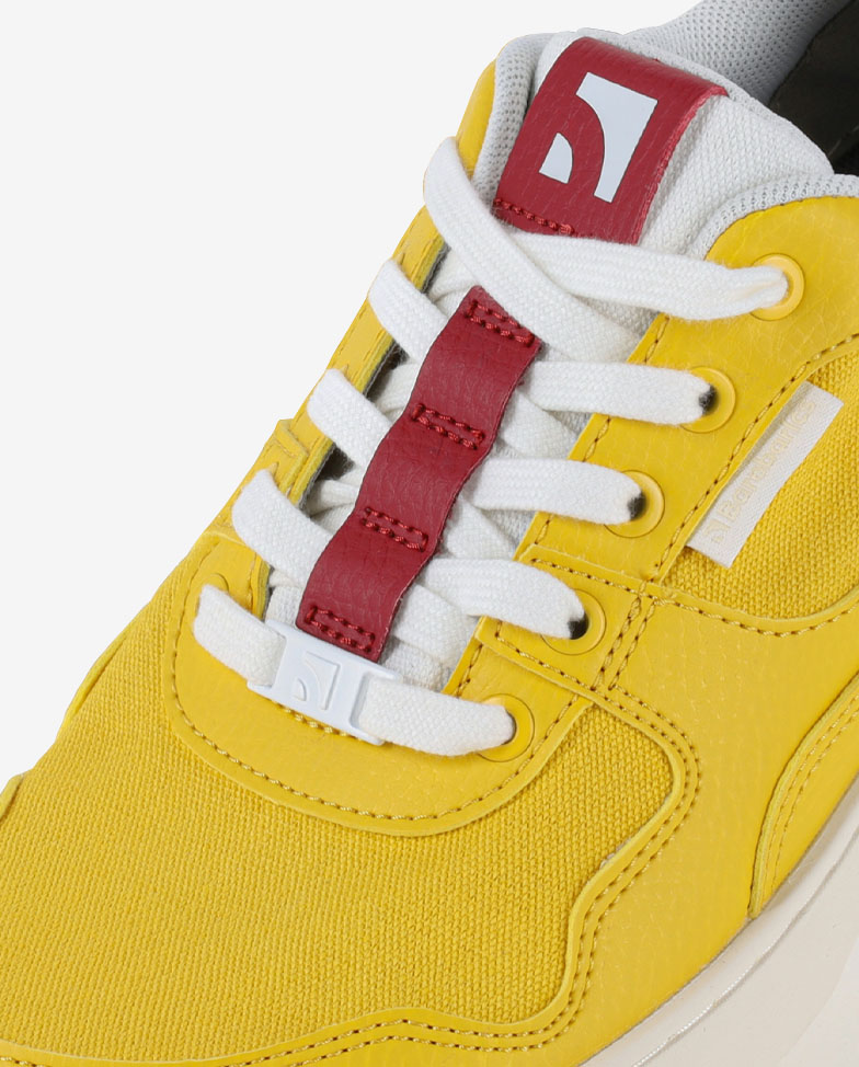Barebarics Zing - yellow & red, barefoot sneakers, lace detail