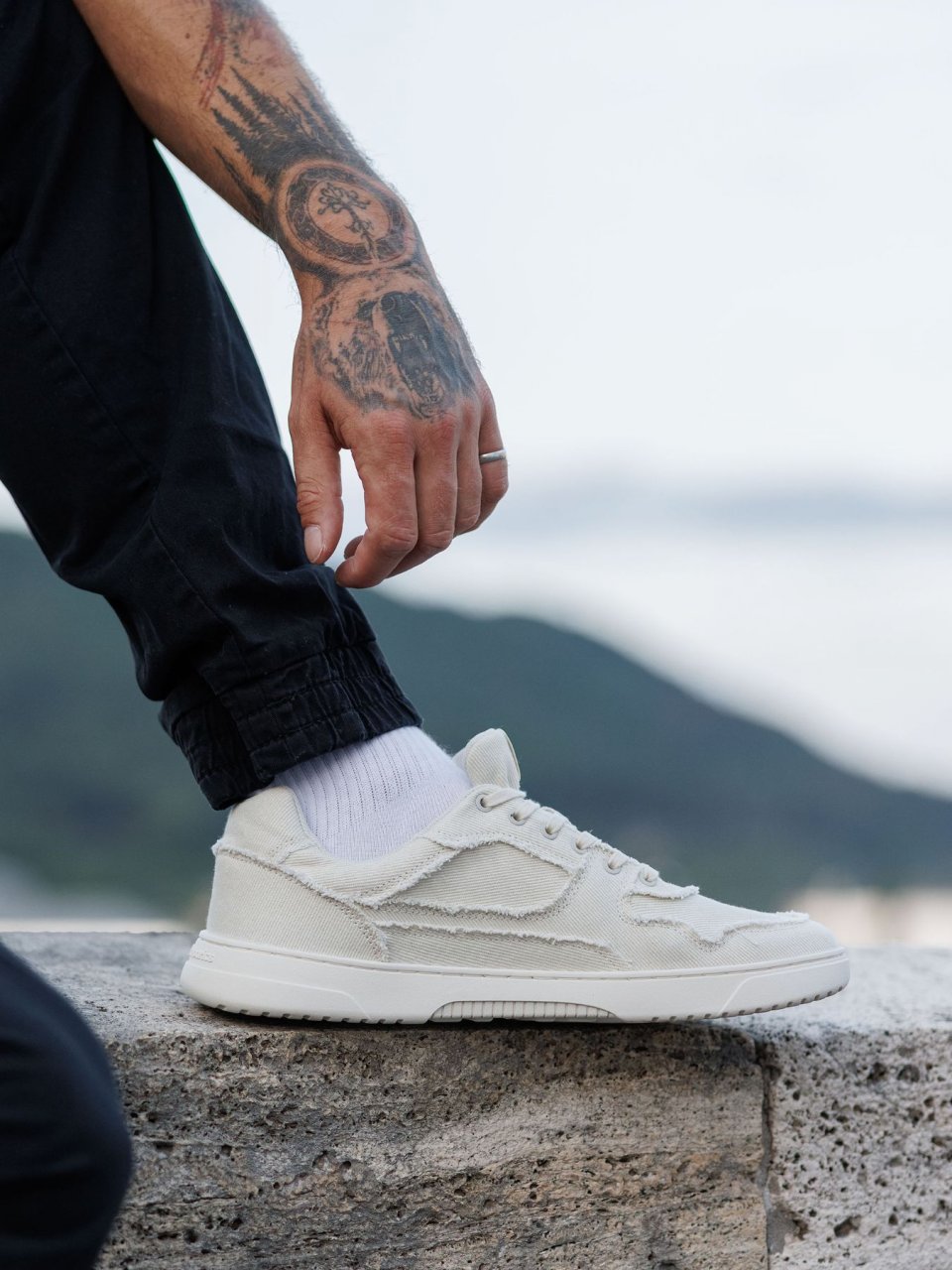 Barefoot Sneakers Barebarics Zing Denim - Cream White