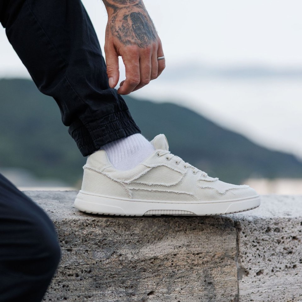 Barefoot Sneakers Barebarics Zing Denim - Cream White