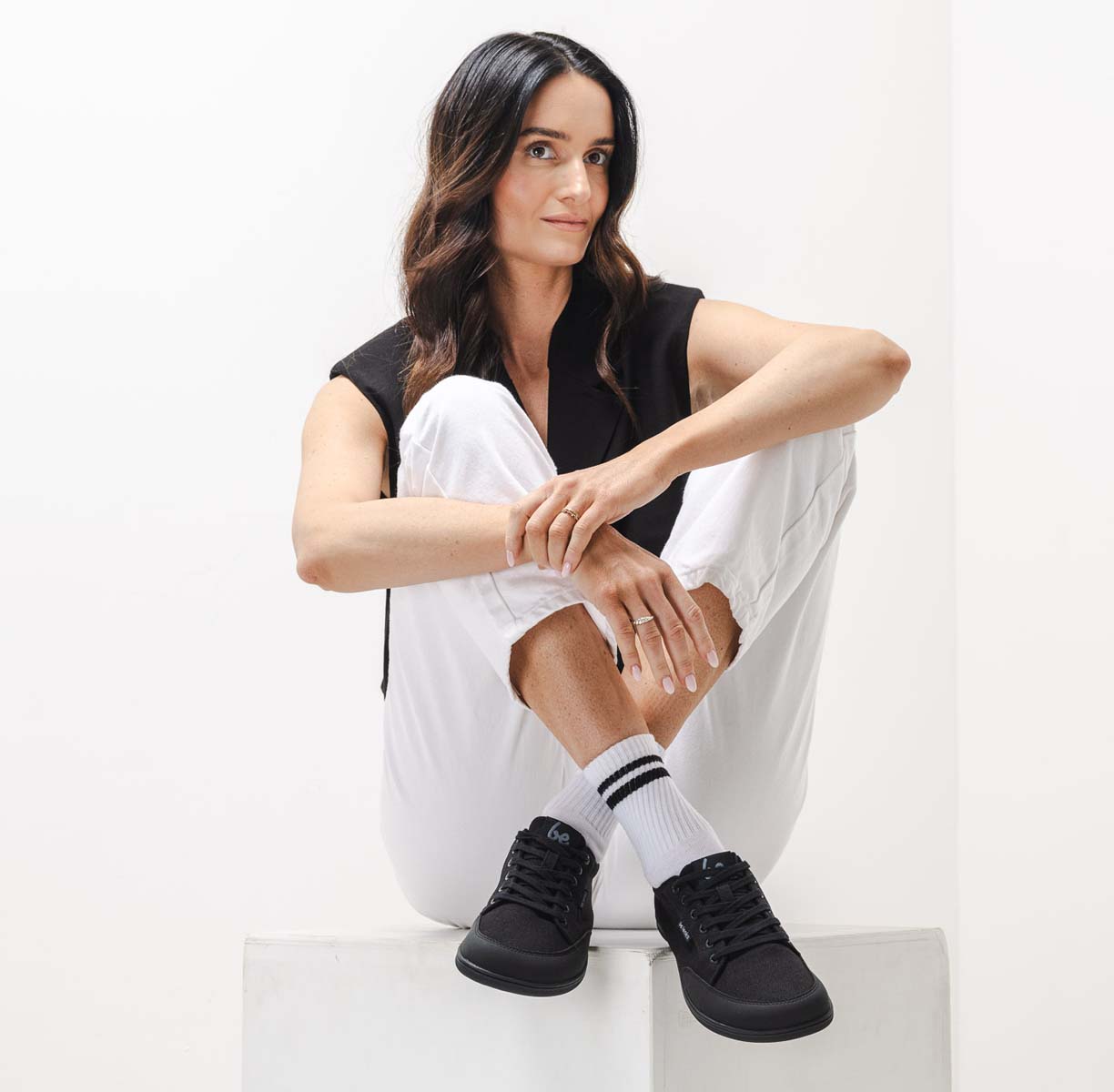 Be Lenka Rebound - all black, barefoot sneakers, lifestyle shot