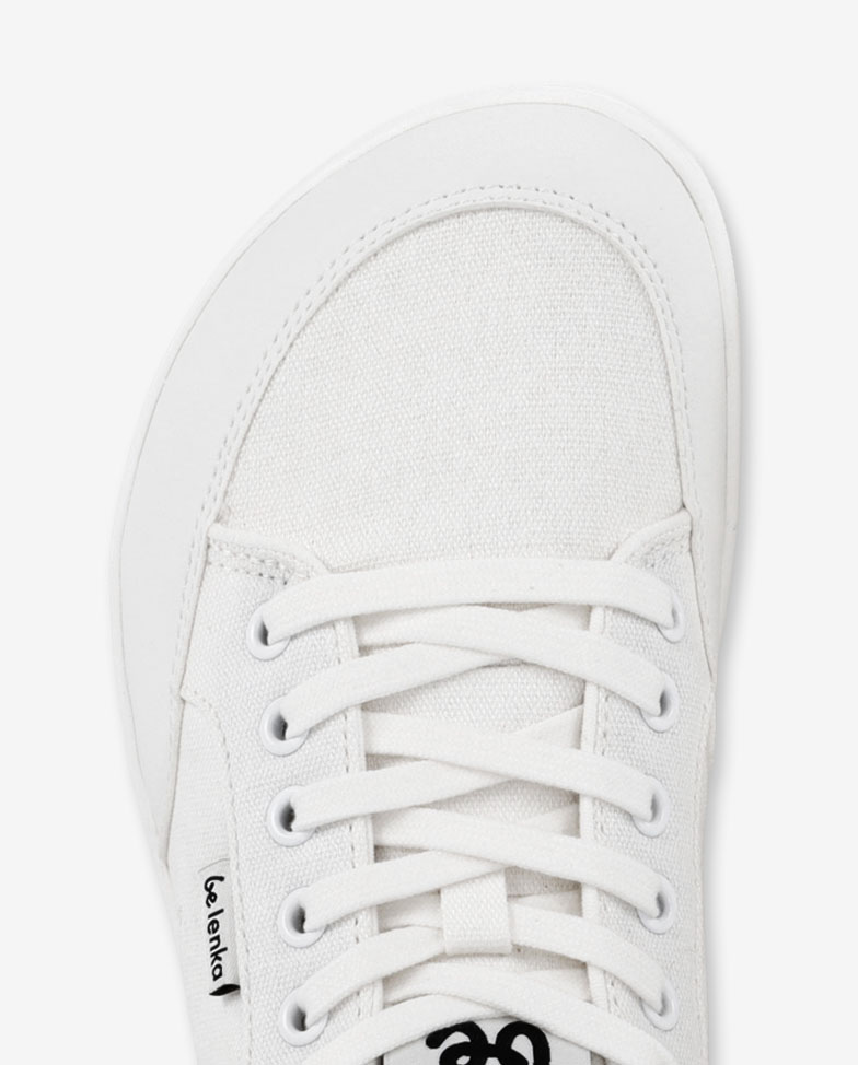 Be Lenka Rebound - all white, barefoot sneakers, toe detail top view