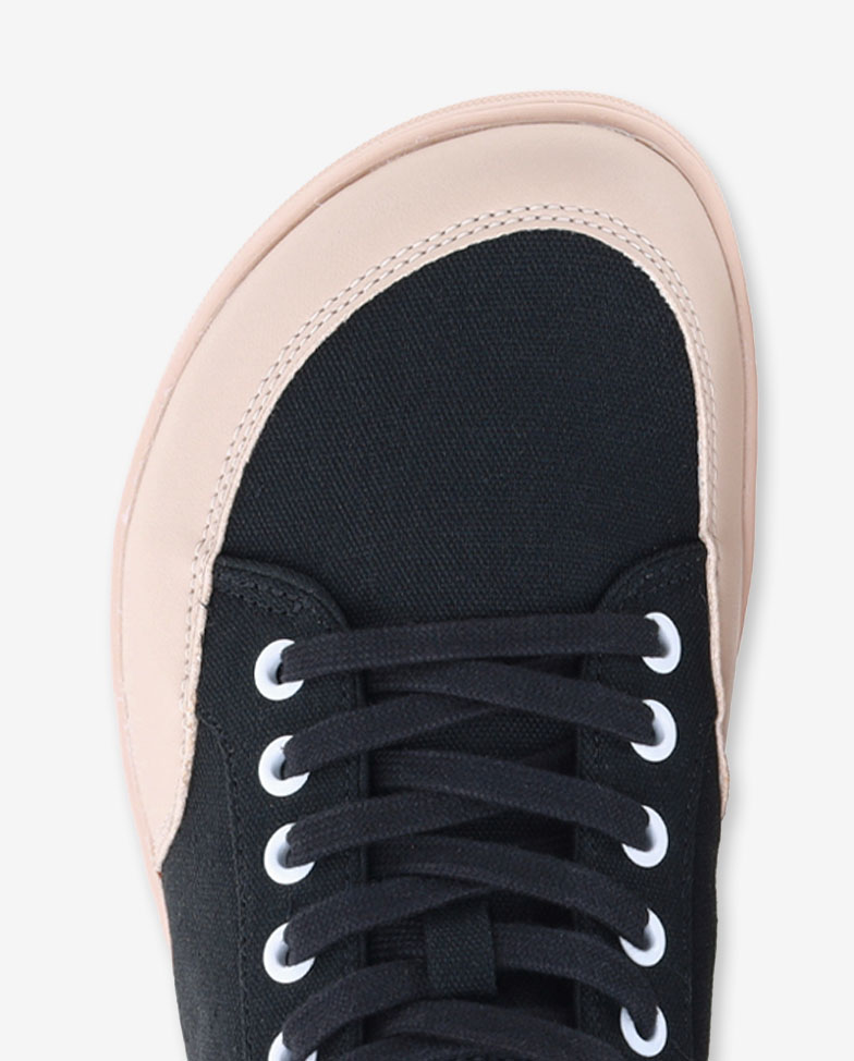 Be Lenka Rebound - black, barefoot sneakers, toe detail top view