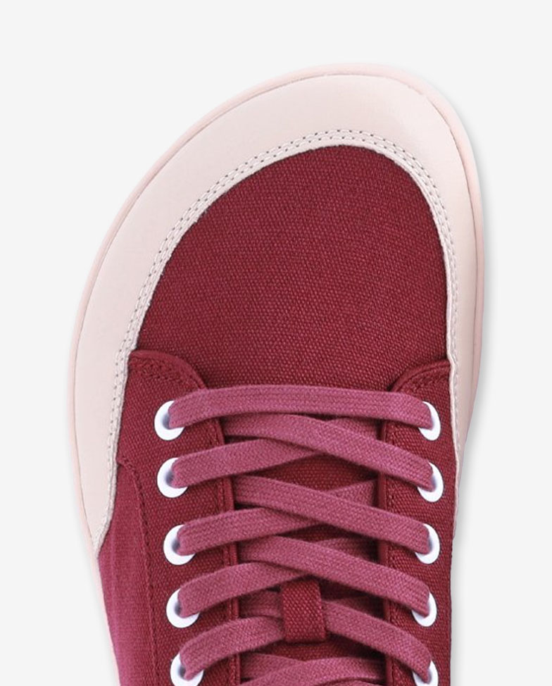 Be Lenka Rebound - burgundy, barefoot sneakers, toe detail top view