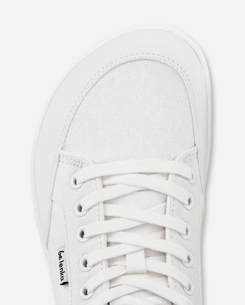 Be Lenka Rebound High Top - komplett weiß, Barfuß-Sneaker, Zehendetail von oben