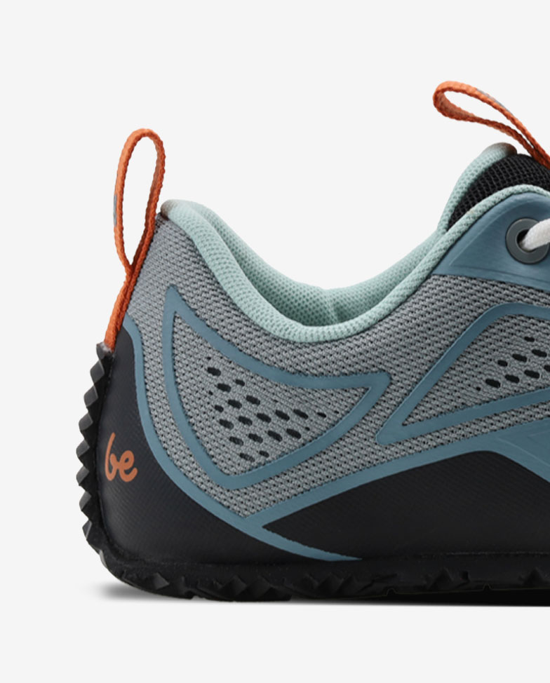 Be Lenka Trailtech - sivo-modré, barefoot topánky, detail na pätu