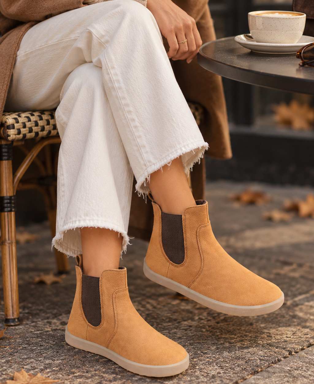 Herbstschuhe Be Lenka Entice Neo - Frau sitzt im Café