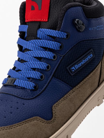 Winter Barefoot Boots Barebarics UrbanEdge - Dark Blue & Olive Brown