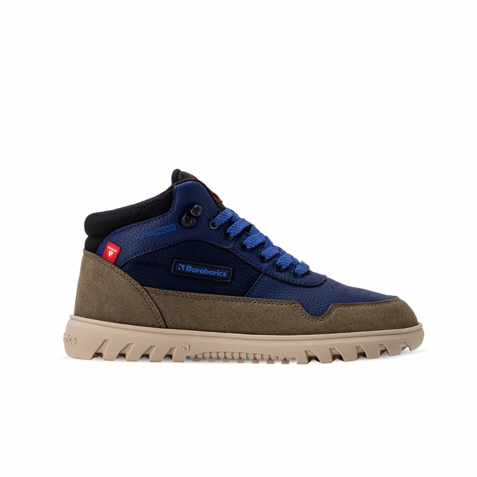 Zimní barefoot boty Barebarics UrbanEdge - Dark Blue & Olive Brown
