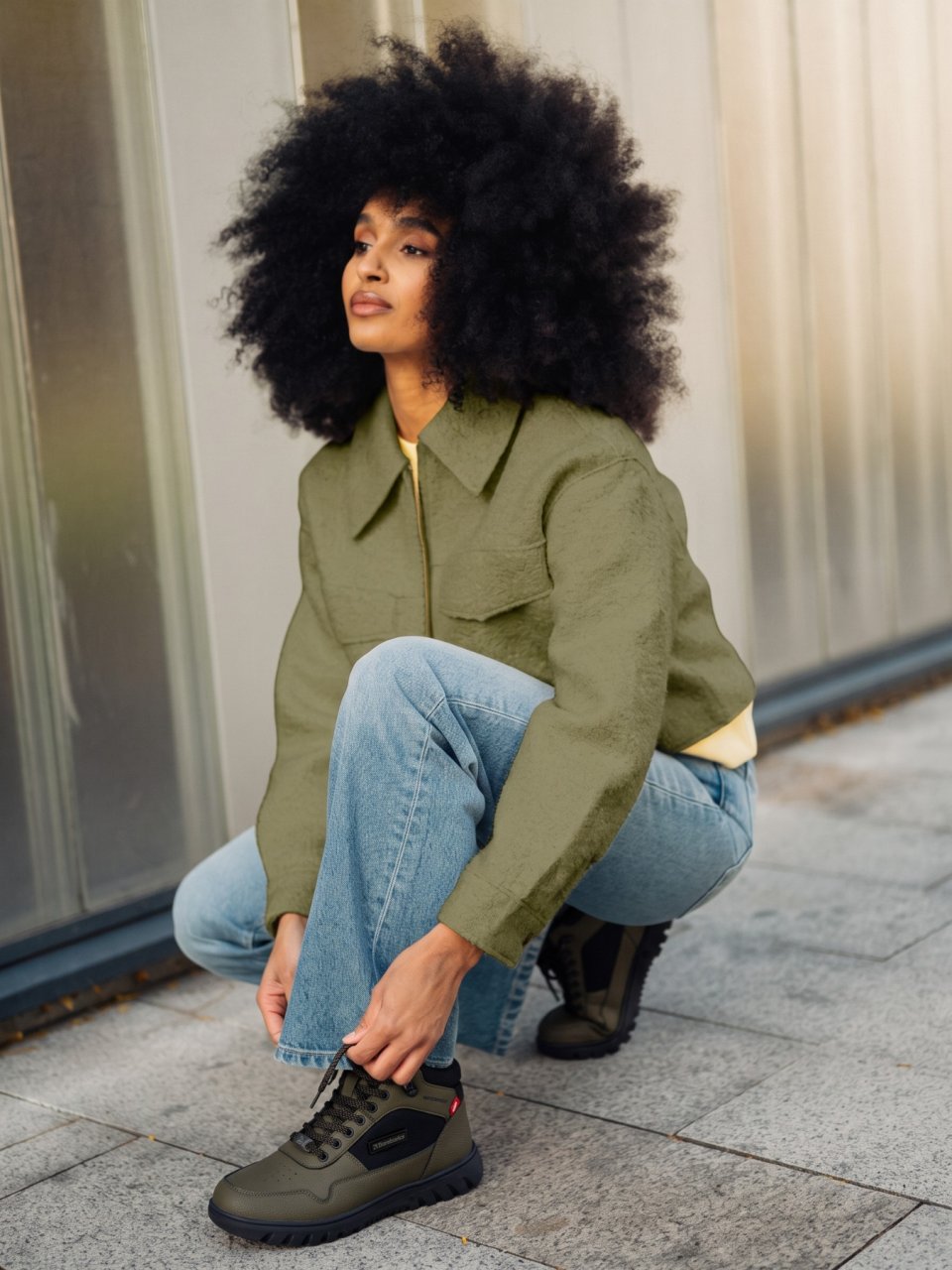 Winter Barefoot Boots Barebarics UrbanEdge - Dark Olive