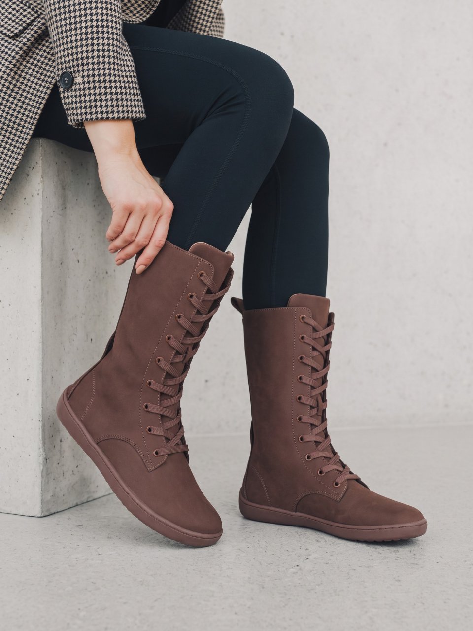 Kniehohe Barfußstiefel Be Lenka Evon - Dark Brown