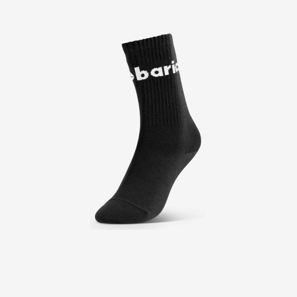 Barebarics - Barefoot Socks - Crew - Black - Big logo - 3 pack