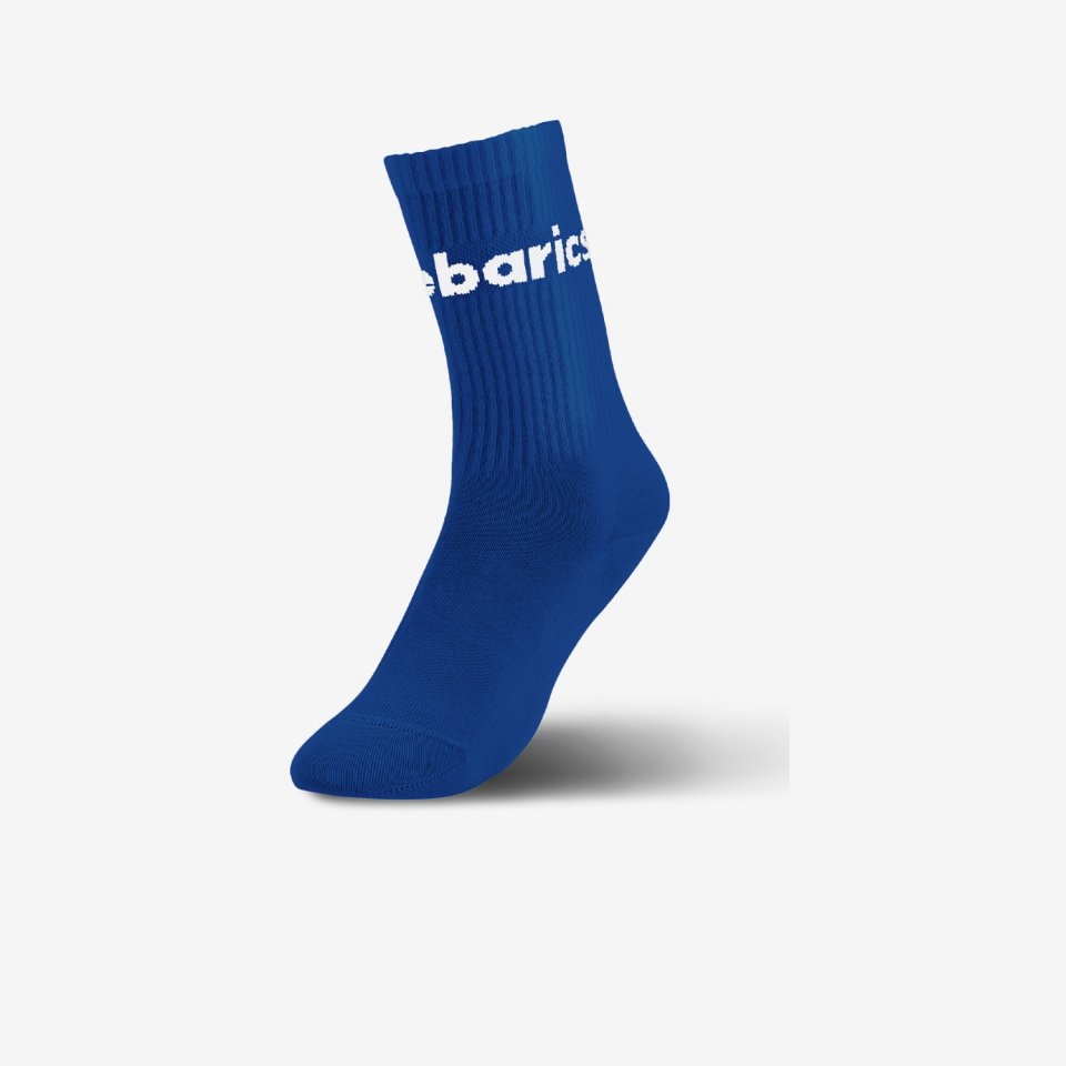 Barebarics - Barefoot Socks - Crew - Blue - Big logo - 3 pack