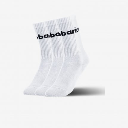 Barebarics - Barfußsocken - Crew - White - Big logo - 3 pack